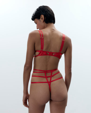 Ophelia Open Bodysuit Red