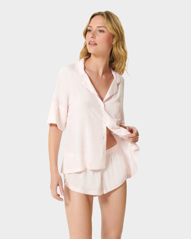 Marla Eco Viscose Short Pyjama Set Pale Pink