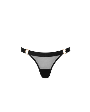 Trinity Sheer Strappy Thong Black