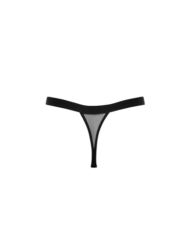 Trinity Sheer Strappy Thong Black