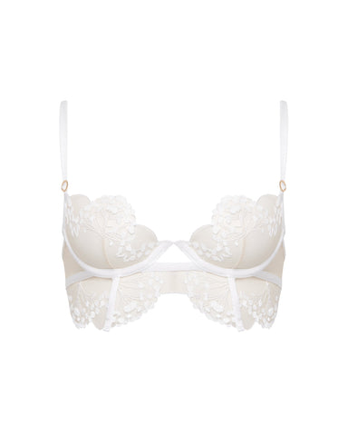 Marisa Embroidered Sheer Bra White