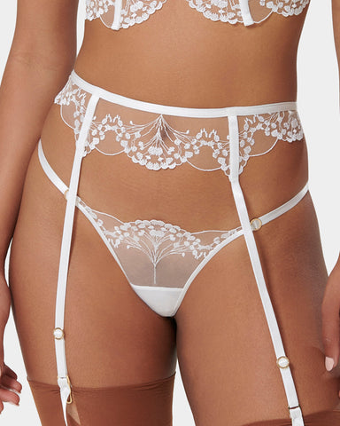 Marisa Suspender White/Sheer