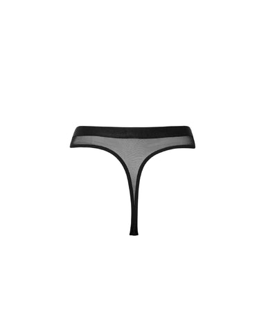 Trinity High-Waisted Sheer Thong Black