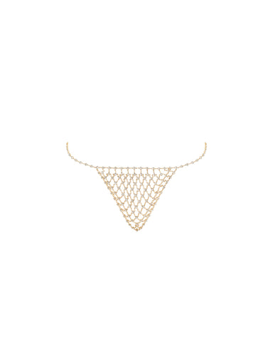 Marli Diamond Lattice Thong Gold
