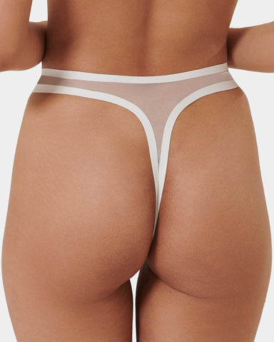 Naomi High-Waist Thong White