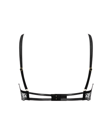 Rosalie Embroidered Balcony Bra Black