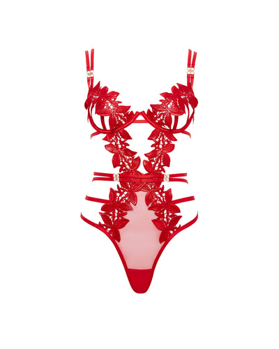 Ophelia Open Bodysuit Red