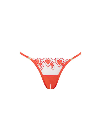 Harlow Open Back Heart Brief Coral