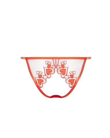 Harlow Open Back Heart Brief Coral