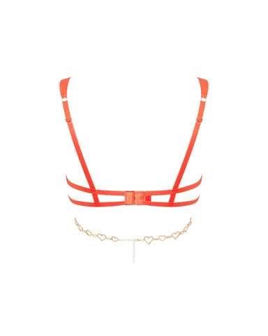 Phoenix Open Chain Bra Coral
