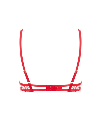 Rosalie Sheer Balcony Bra Red