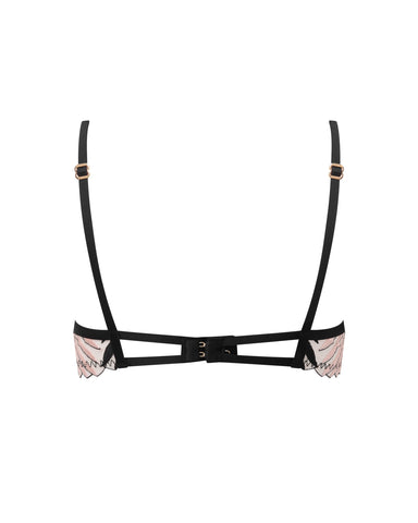 Katerine Embroidered Sheer Bra Black/Pearl