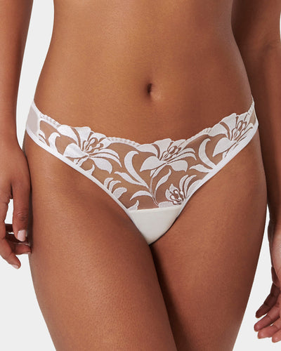 Leonora Floral Embroidered Brief White