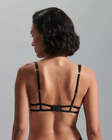 Annabel Open Bow Bra Black