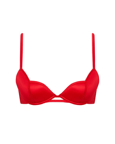 Cara Satin Bra Red