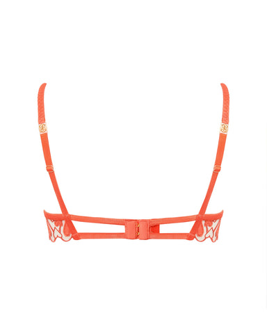 Harlow Heart Embroidered Bra Coral