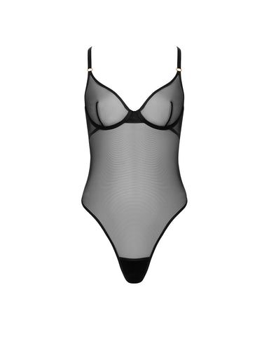 Naomi Mesh Bodysuit Black