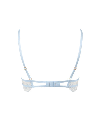 Marisa Embroidered Sheer Bra Blue
