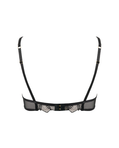 Sadiya Embroidered Sheer Bra Black