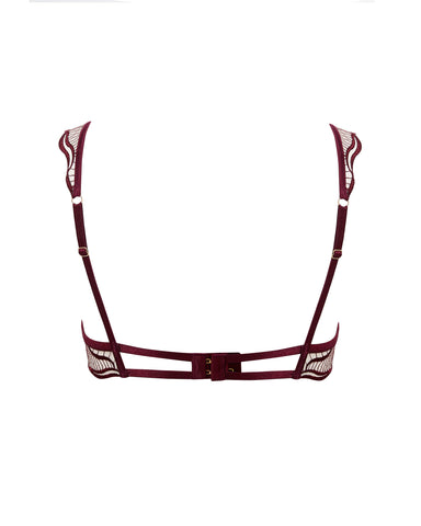 Marabel Embroidered Sheer Bra Cherry