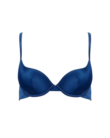 Verona Satin Push Up Bra Navy