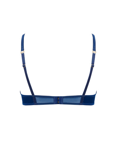 Verona Satin Push Up Bra Navy