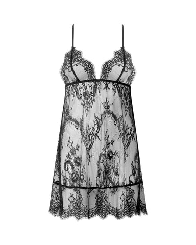Madeline Lace Chemise Black