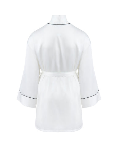 Lydia Satin Kimono Cream/Black