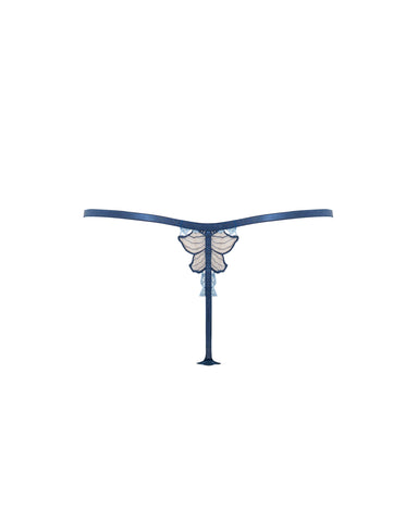Calantha Floral Lace Thong Blue