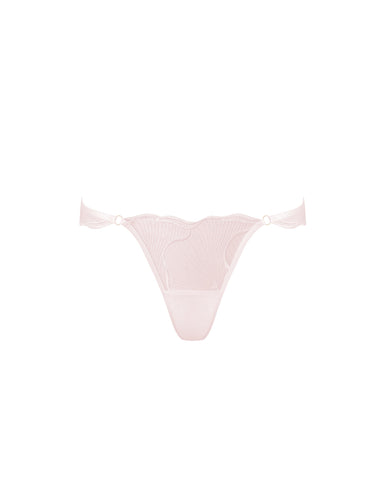 Marabel Embroidered Sheer Thong Pearl Pink