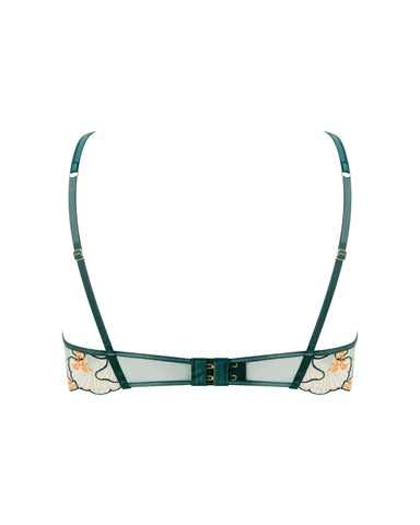 Gianna Sheer Longline Bra Green/Orange