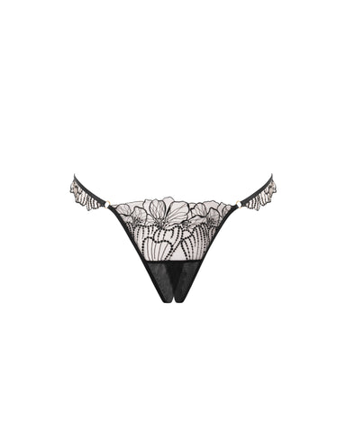 Amarosa Open Embroidered Brief Black