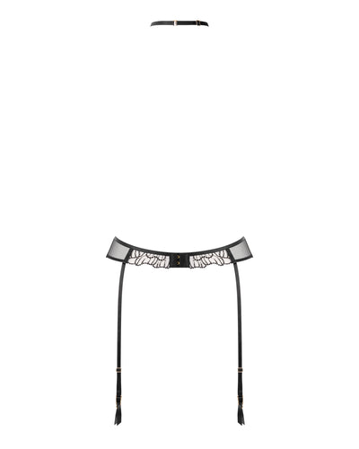 Amarosa Suspender Harness with Detachable Collar Black