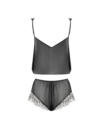 Amarosa Sheer Cami and Short Set Black