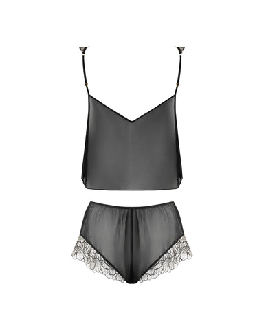 Amarosa Sheer Cami and Short Set Black