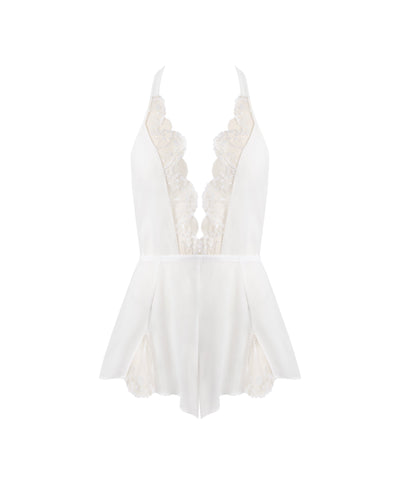 Marisa Chiffon Sheer Teddy White