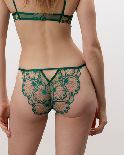 Jane Sheer Embroidered Brief Aventurine Green