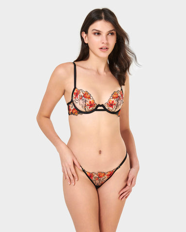Calista Black/Tomato Red/Orange Pepper/Sheer