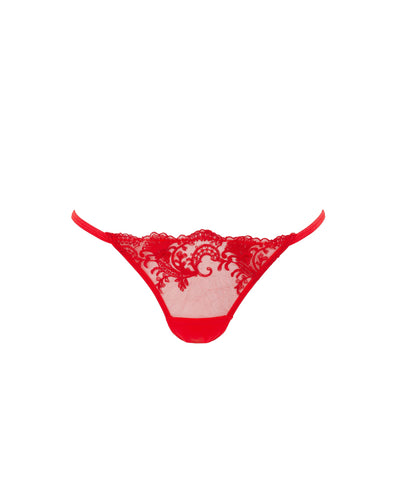 Marseille Embroidered Sheer Brief Red